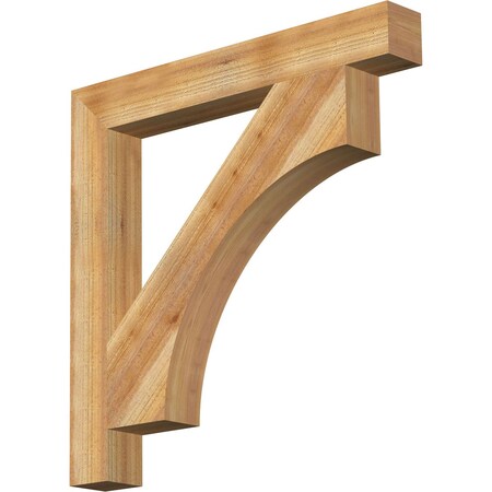 Westlake Block Rough Sawn Bracket, Western Red Cedar, 4"W x 32"D x 32"H